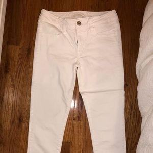 White Frayed Skinny Jeans